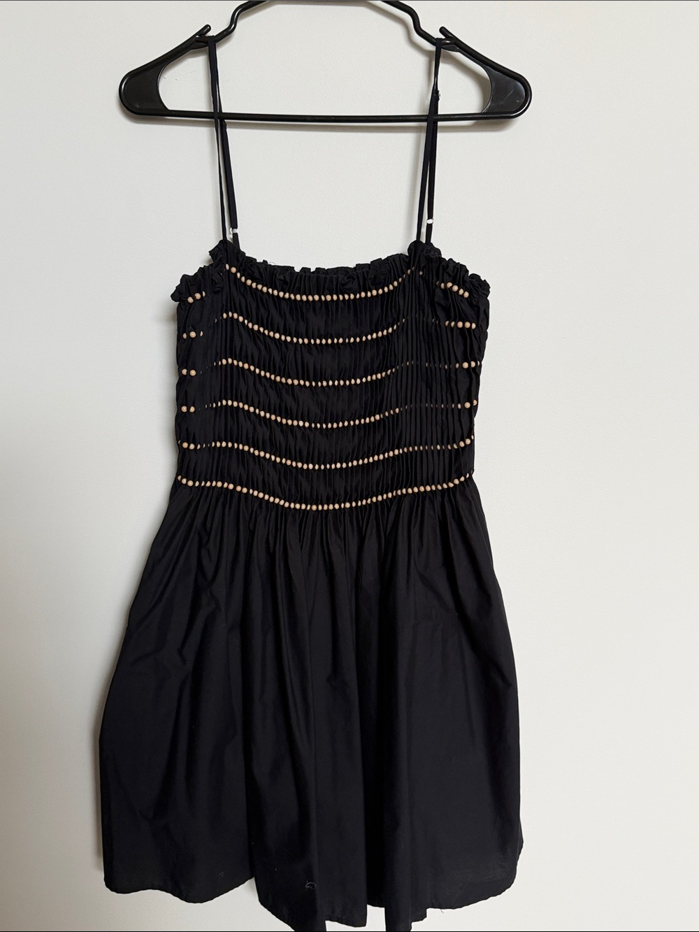 Zara Black Spaghetti-Strap Summer Dress with Beaded Detail - Picture 1 of 4
